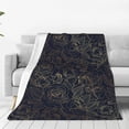 thumbnail image 1 of Sikiie Copper-Gold Gloss Outline Rose Ultra-Soft Micro flannel Blanket Luxury All Seasons Warm Blanket for Bedding Sofa and Travel (4 sizes)-60"x50", 1 of 7