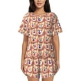 thumbnail image 1 of Sikiie Corgi Head with Floal Womens Pajama Sets Short Sleeve Top With Pants Sleepwear 2 Piece Lounge Set4X-Large, 1 of 6
