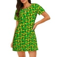 thumbnail image 1 of Sikiie Corn 4 Print Women's Short-sleeved Nightdress, Round Neck Pullover Nightdress Pajamas Summer Home Wear, 1 of 6