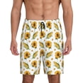 thumbnail image 1 of Sikiie Corn Sunflowers Mens Pajama Shorts, Lightweight Lounge Pant with Pockets Soft Sleep Pj Shorts for Men4X-Large, 1 of 6