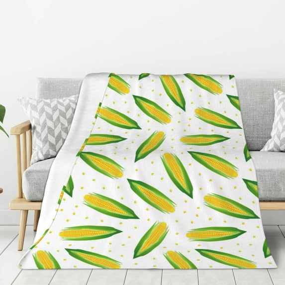 Sikiie Corns Cozy Flannel Fleece Throw Blanket: Lightweight & Thick for All Seasons - Perfect for Women, Men, & Kids"60"x50"
