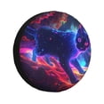 thumbnail image 1 of Sikiie Cosmic Cat Psychedelic Journey PVC Leather Spare Tire Wheel Cover Spare Tire Cover, for Car Truck SUV Camper Trailer Universal Fit(14-17in)-16 inch, 1 of 6