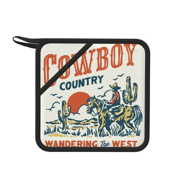 Sikiie Cowboy Rising Horse Pot Holders Kitchen Insulation Mats Heat