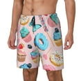 thumbnail image 1 of Sikiie Cupcakes and Donuts Print Men's Double Layer Swimming Trunks, Adjustable Waistband and Pockets Sports Swimming Trunks, Beach Swimwear-Small, 1 of 6