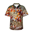 thumbnail image 1 of Sikiie Cute Anemone Fish Print Men's Hawaiian Shirt, Summer Beach Button Pocket Short Sleeve T-Shirt,X-Large, 1 of 7