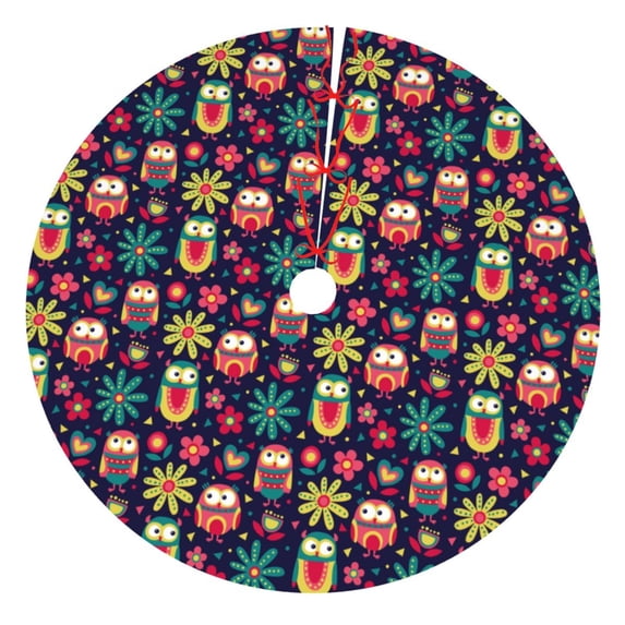 Sikiie Cute Animal 30-48 inches {designName} Print Christmas Tree Skirt Snowman Xmas Tree Skirt with Edge Christmas Decorations for Holiday Party48"