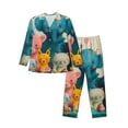 thumbnail image 1 of Sikiie Cute Animal Party Mens Pajama Set, Soft Warm Long Sleeve Sleepwear, Cozy Button-Down Pjs for Men-X-Large, 1 of 7