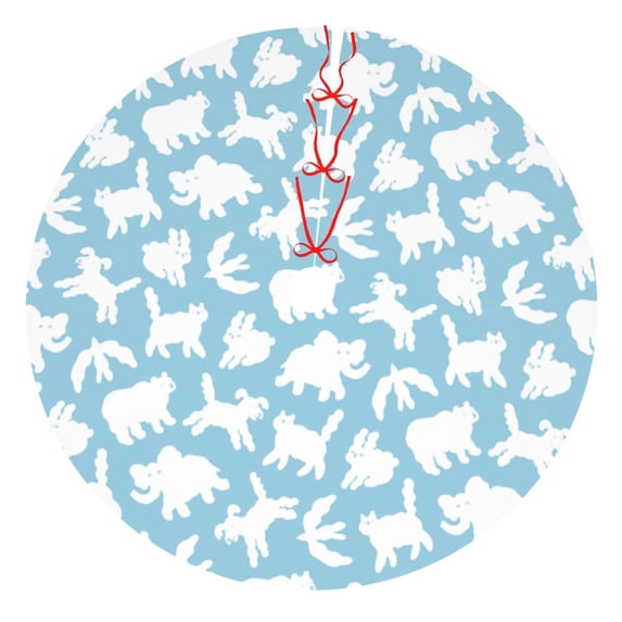Sikiie Cute Animals 30-48 inches {designName} Print Christmas Tree Skirt Snowman Xmas Tree Skirt with Edge Christmas Decorations for Holiday Party48"