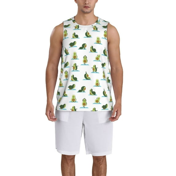 Sikiie Cute Avocado Yoga Basketball Jersey Reversible Men's Mesh Athletic Sports Shirts Training Practice S-4XLSmall