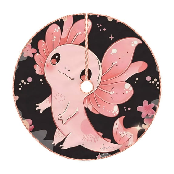 Sikiie Cute Axolotl Sakura Blossoms A Christmas Tree Skirt, Christmas Tree Decorations, Christmas Decor, Tree Mat Decoration(30-48IN)-30"