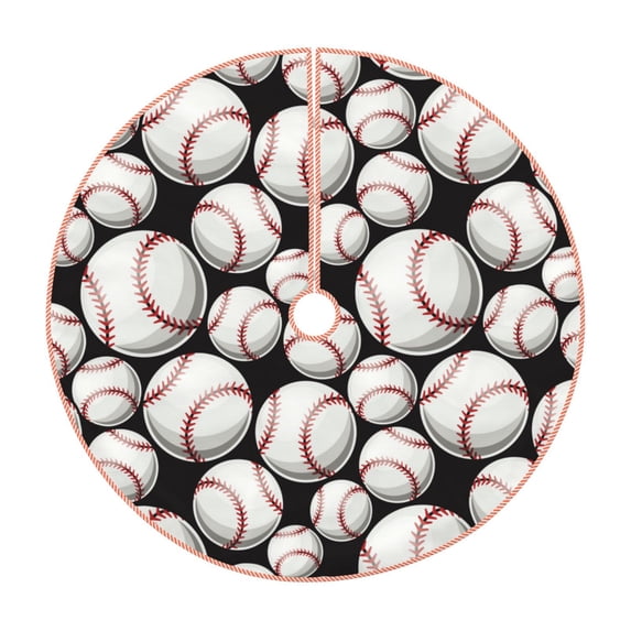 Sikiie Cute Baseball Nativity Christmas Tree Skirt, Jesus Christian Winter Holiday Tree Mat Decoration(30-48IN)30"
