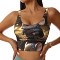 thumbnail image 1 of Sikiie Cute Big-Eared Mouse Print Strappy Sports Bra for Women Padded Push Up Sports Bra Athletic Running Sports Bra Workout Bra Yoga Bra, 1 of 5