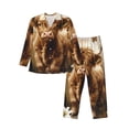 thumbnail image 1 of Sikiie Cute Calf Butterflies A Mens Pajama Set, Soft Warm Long Sleeve Sleepwear, Cozy Button-Down Pjs for Men-X-Large, 1 of 7