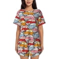 thumbnail image 1 of Sikiie Cute Cars Womens Pajama Sets Short Sleeve Top With Pants Sleepwear 2 Piece Lounge SetMedium, 1 of 6
