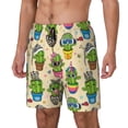 thumbnail image 1 of Sikiie Cute Cartoon Cactus Print Men's Double Layer Swimming Trunks, Adjustable Waistband and Pockets Sports Swimming Trunks, Beach Swimwear-Small, 1 of 6