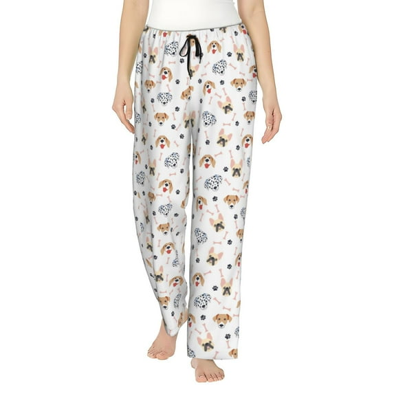 Sikiie Cute Cartoon Dogs Women’s Ultra-Soft Comfy Lounge Pants Sleepwear Comfy Lounge Pants Drawstring Sleep Bottoms with PocketsX-Large