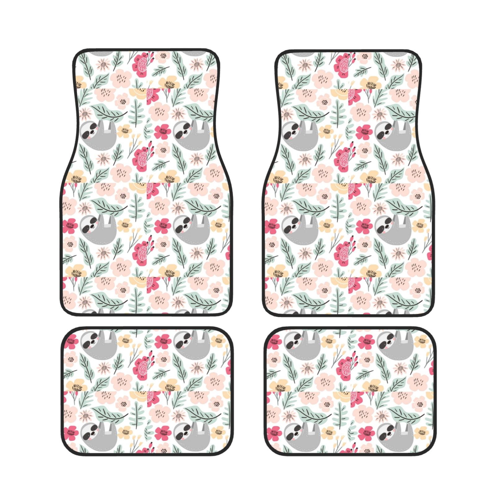 Sikiie Cute Cartoon Sloth Car Foot Mat Set of 4 Pieces Basics Universal ...