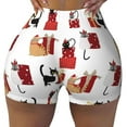 thumbnail image 1 of Sikiie Cute Cat And Christmas Gift Print Workout Shorts Women Scrunch Butt Gym Shorts Seamless High Waist Tummy Control Yoga Biker Athletic Shorts, 1 of 5