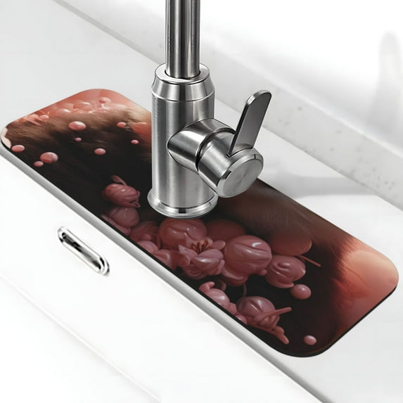 Sikiie Cute Cloud Panda Splash Guard for Sink Faucet-1 PC Super Absorbent Fast Drying Mat Sink Gadgets-Splash Guard for Kitchen, Sink Mat