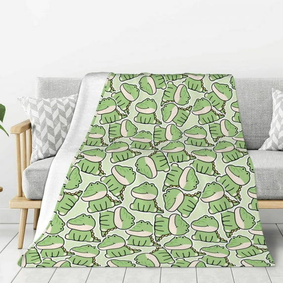 Sikiie Cute Crocodile Cozy Flannel Fleece Throw Blanket: Lightweight & Thick for All Seasons - Perfect for Women, Men, & Kids"80"x60"