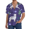 thumbnail image 1 of Sikiie Cute Dog Men's Wrinkle Free Untucked Cuban Shirt Business Casual Button Down Shirts Short Sleeve ShirtLarge, 1 of 5