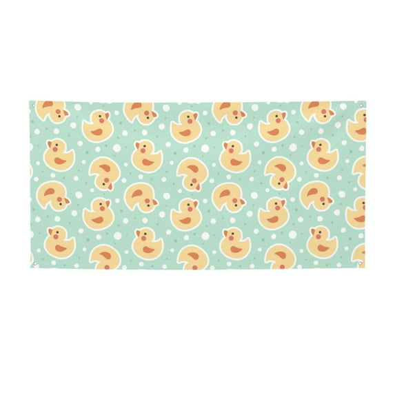 Sikiie Cute Duck Custom Banners and Signs Customize Outdoor, Personalized Banner with Logo Text for Party Birthday, Customized Banner Decoration-Small