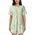thumbnail image 1 of Sikiie Cute Duck Womens Pajama Sets Short Sleeve Top With Pants Sleepwear 2 Piece Lounge SetMedium, 1 of 6