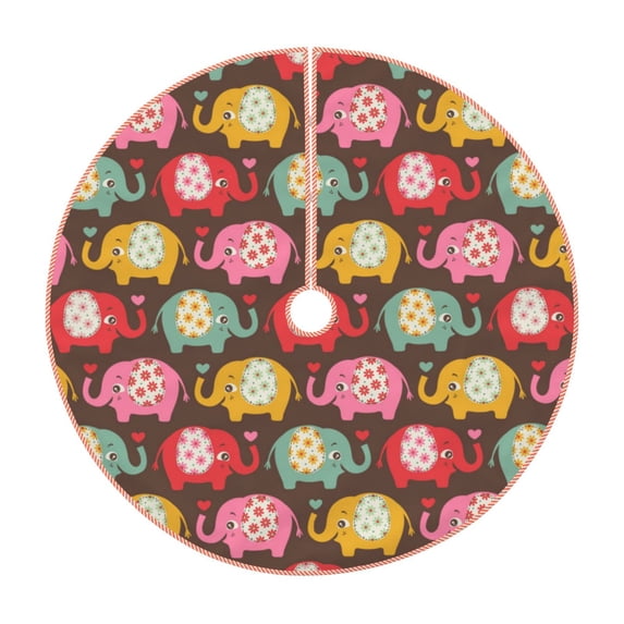 Sikiie Cute Elephants Christmas Tree Skirt, Christmas Tree Decorations, Christmas Decor, Tree Mat Decoration(30-48IN)-30"