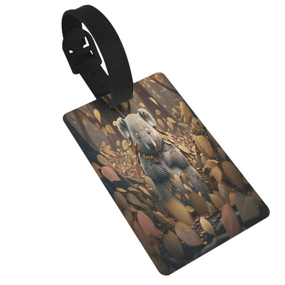 Sikiie Cute Fallen Leaf Koala Luggage Tags Privacy Cover ID Label Suitcase Tags Identifiers For School Bags,Suitcases