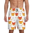 thumbnail image 1 of Sikiie Cute Fox with Heart Mens Pajama Shorts, Lounge Pant, Men's shorts，Sleep Pj Shorts for Men-3X-Large, 1 of 6