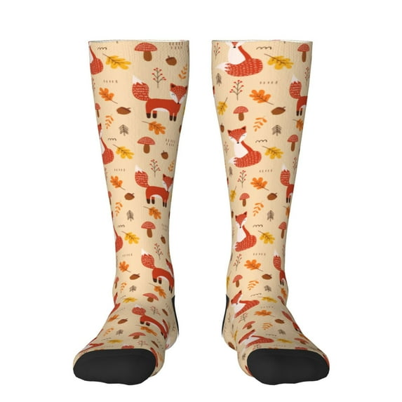 Sikiie Cute Foxes Knee Socks, High Socks Long Stretchy Sock Women Knee High Stocking, Long Socks for Women