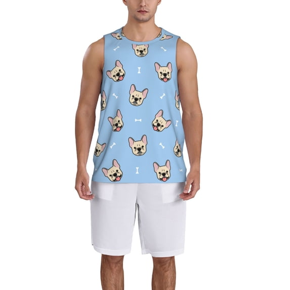 Sikiie Cute French Bulldog Basketball Jersey Reversible Men's Mesh Athletic Sports Shirts Training Practice S-4XL4X-Large