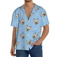 thumbnail image 1 of Sikiie Cute French Bulldog Men's Wrinkle Free Untucked Cuban Shirt Business Casual Button Down Shirts Short Sleeve ShirtXX-Large, 1 of 5