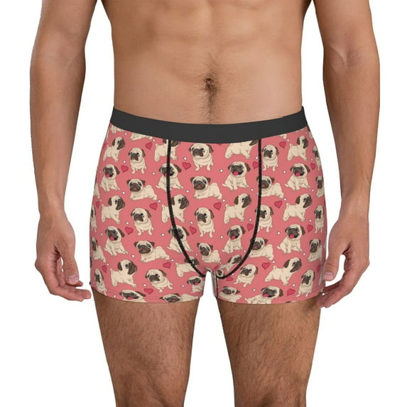 Sikiie Cute French Bulldog Print Men's Boxer Briefs, Elastic Waistband Boxer Briefs Leggings-Medium