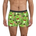 thumbnail image 1 of Sikiie Cute Green Frog Print Men's Boxer Briefs, Elastic Waistband Boxer Briefs Leggings-Small, 1 of 5