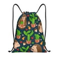 thumbnail image 1 of Sikiie Cute Hedgehogs Cactus Blue Drawstring Backpack Drawstring Bags, Draw String Back Bag for Sports, Gym, Travel, Swimming, Beach-Small, 1 of 6
