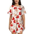 thumbnail image 1 of Sikiie Cute Mushroom Womens Pajama Sets Short Sleeve Top With Pants Sleepwear 2 Piece Lounge SetLarge, 1 of 6