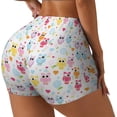 thumbnail image 1 of Sikiie Cute Owl Workout Shorts Women Scrunch Butt Gym Shorts Seamless High Waist Tummy Control Yoga Biker Athletic Shorts-XX-Large, 1 of 8