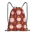 thumbnail image 1 of Sikiie Cute Pig with Coins Drawstring Backpack Drawstring Bags, Draw String Back Bag for Sports, Gym, Travel, Swimming, Beach-Small, 1 of 6