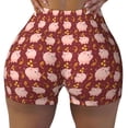 thumbnail image 1 of Sikiie Cute Pig with Coins Print Workout Shorts Women Scrunch Butt Gym Shorts Seamless High Waist Tummy Control Yoga Biker Athletic Shorts, 1 of 5