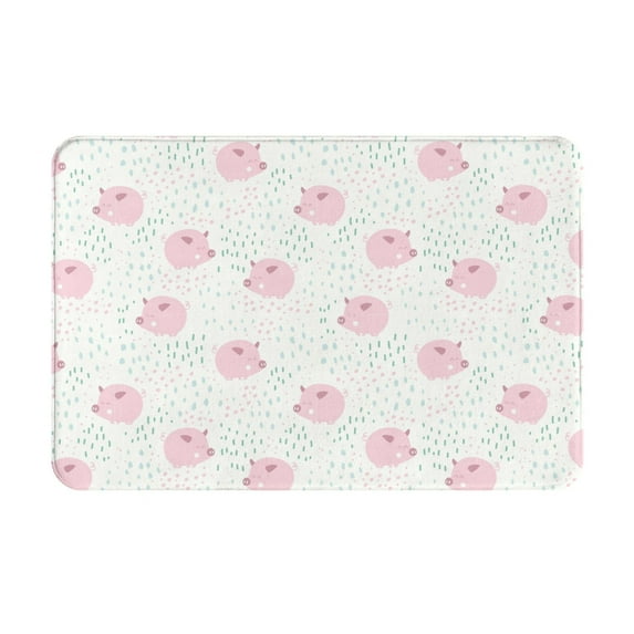 Sikiie Cute Pigs Print Flannel Anti-slip Floor Mat 16x24in, Thickened Dustproof Entrance Door Mat Floor Mat for Kitchen, Bathroom, Laundry Room