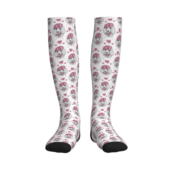 Sikiie Cute Poodle Dog 1 Pairs Compression Socks for Men and Women 15-20 mmHg Running Support Socks