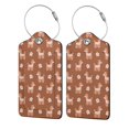 thumbnail image 1 of Sikiie Cute Poodle Dog Luggage Tag for Suitcase Leather Baggage Tag with Stainless Steel Loop Privacy Cover for Women Men Girls-2 PCS, 1 of 5