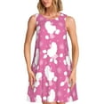 thumbnail image 1 of Sikiie Cute Poodle Dog Print Women's Sleeveless Dress with Pockets Round Neck Sundress, Suitable for Daily, Office, Vacation Summer Wear, 1 of 7