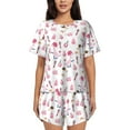 thumbnail image 1 of Sikiie Cute Poodle Dog Womens Pajama Sets Short Sleeve Top With Pants Sleepwear 2 Piece Lounge Set3X-Large, 1 of 6
