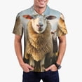 thumbnail image 1 of Sikiie Cute Prairie Sheep Herd Print Men's Short-sleeved POLO Shirts, Button-down Shirts and T-shirts are Suitable for Vacation, Leisure and Business-Small, 1 of 6