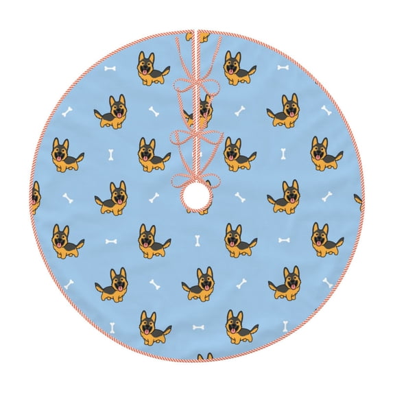 Sikiie Cute Puppy Nativity Christmas Tree Skirt, Jesus Christian Winter Holiday Tree Mat Decoration(30-48IN)36"