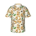 thumbnail image 1 of Sikiie Cute Puppy Print Men's Hawaiian Shirt, Summer Beach Button Pocket Short Sleeve T-Shirt,Small, 1 of 7