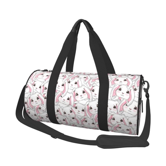 Sikiie Cute Rabbit Duffel Bag, Travel Bag, Sports Gym Bag - Ideal for Sports, Gym, Overnight Stays