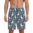 thumbnail image 1 of Sikiie Cute Rabbit Floral Mens Pajama Shorts, Lightweight Lounge Pant with Pockets Soft Sleep Pj Shorts for MenLarge, 1 of 6